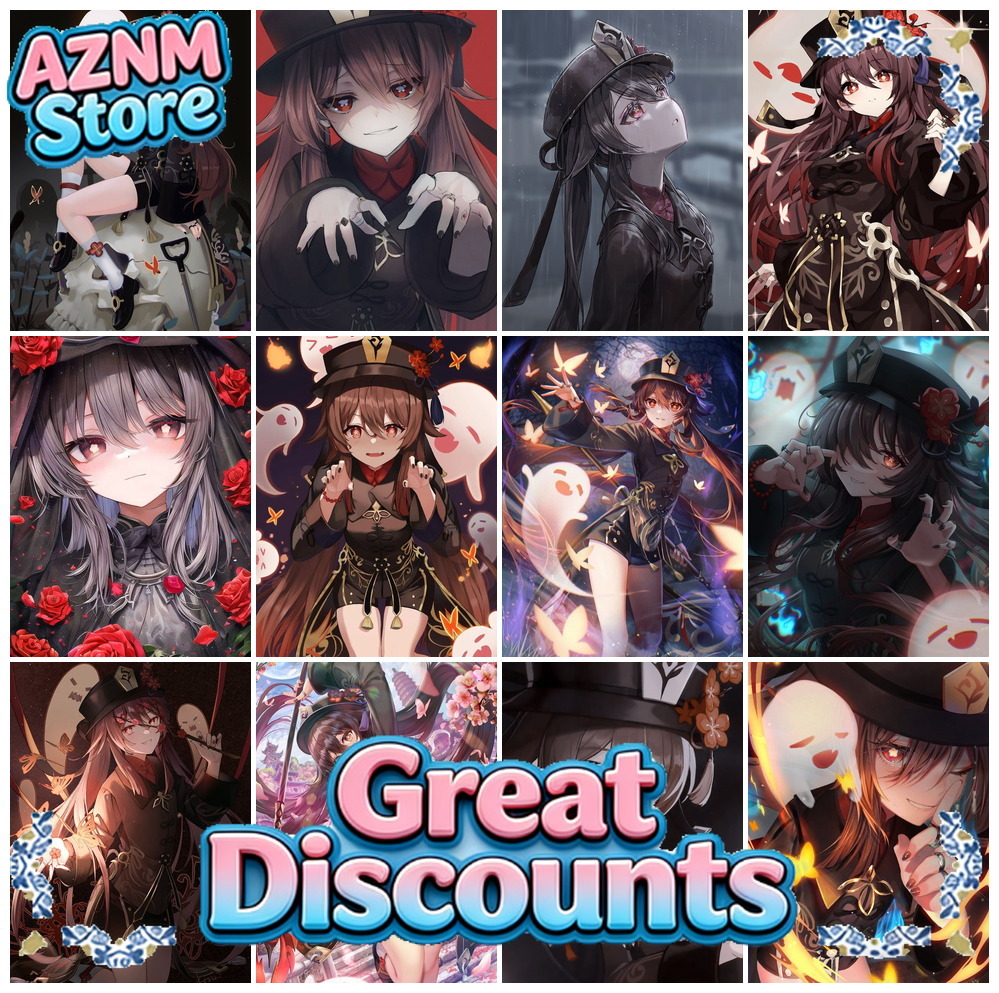 Embroidery Canvas - Genshin Impact Hu Tao Anime Diamond
