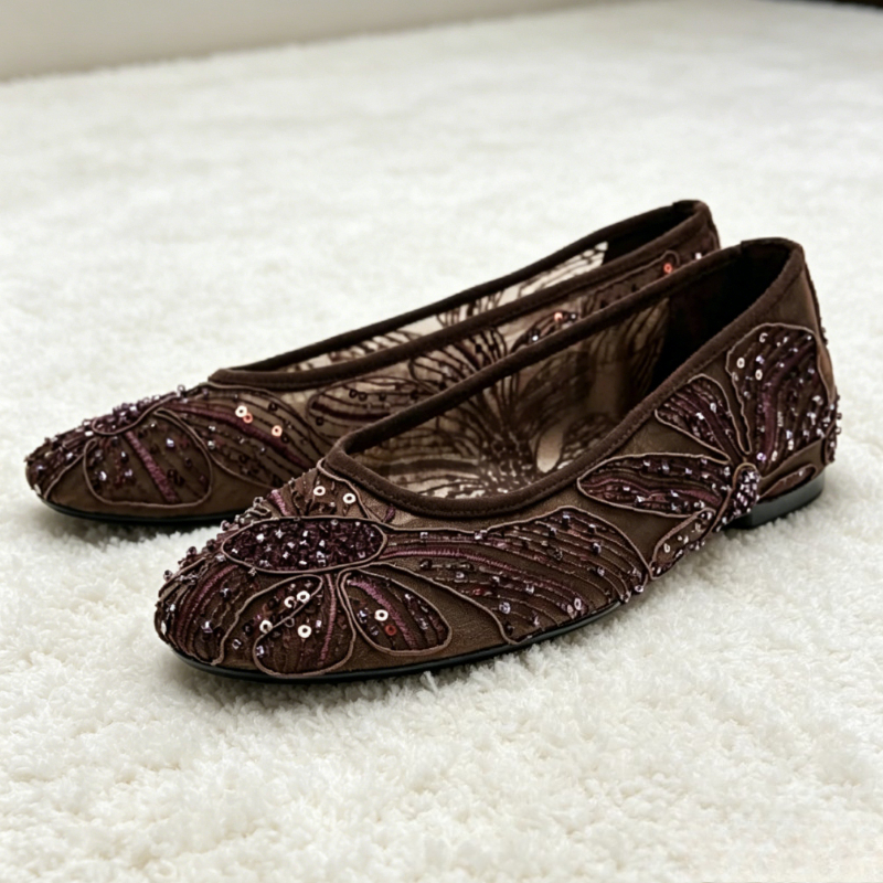 Luxury Designer Ballet Flats f - Embroidery Flat Shoes reseña y precio