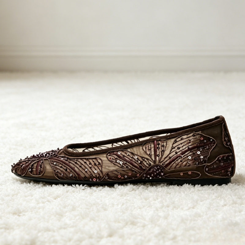 Luxury Designer Ballet Flats f - Embroidery Flat Shoes reseña y precio