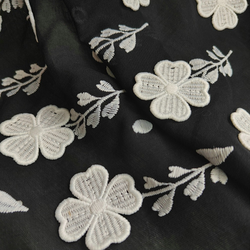Black 3D Embroidery Cotton Clo - Embroidery Design 3D reseña y precio