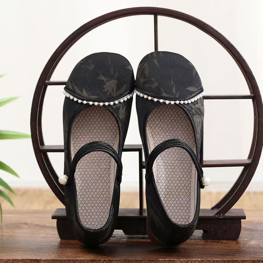 Chinese Style Women Low Heel C - Embroidery Canvas reseña y precio