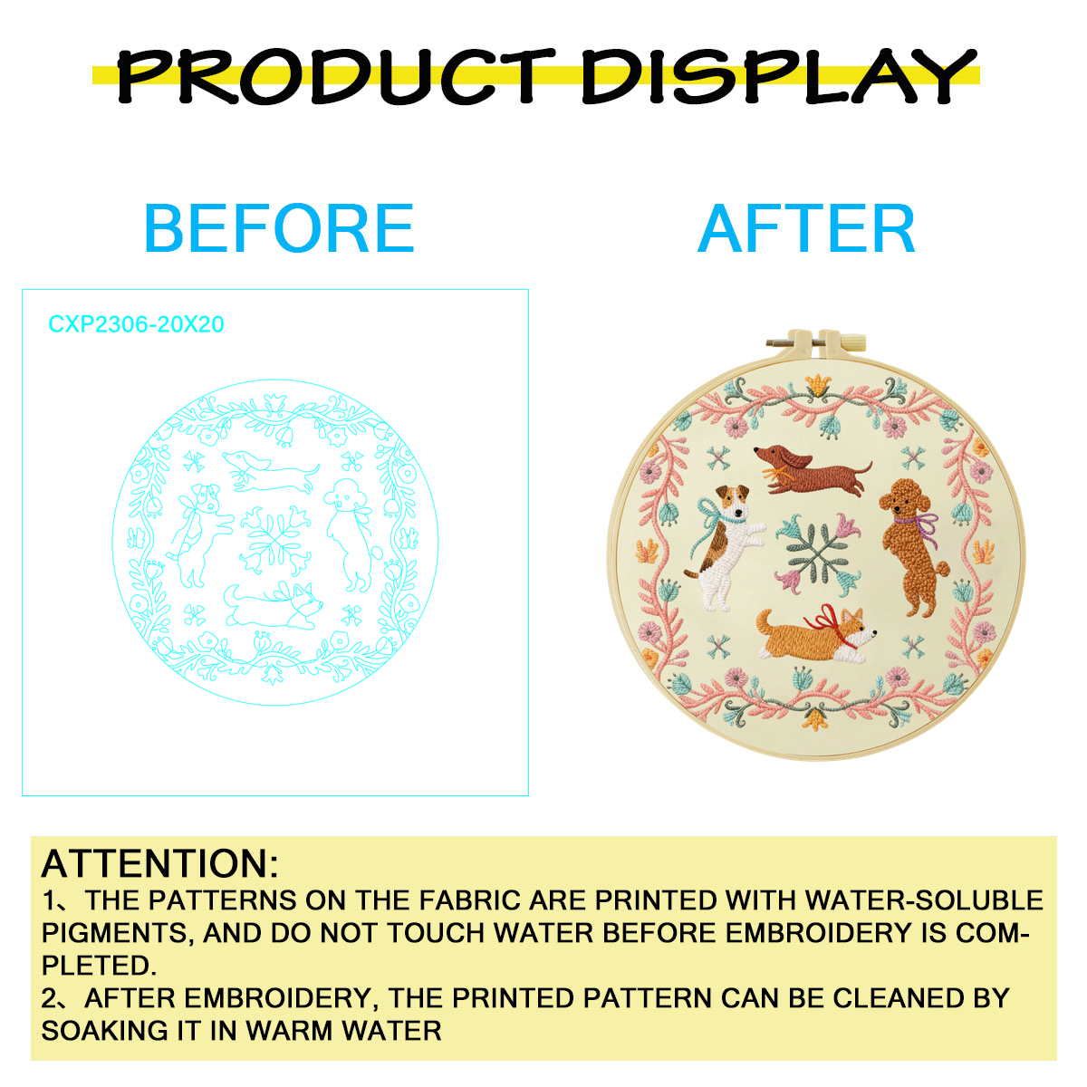 1pc 20X20CM/15X15CM running do - Embroidery Running Stitch reseña y precio