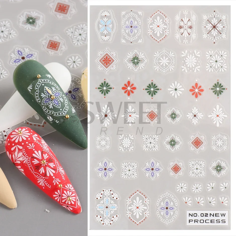 3D Bohemian Matte New Nail Sti - Embroidery Design 3D reseña y precio