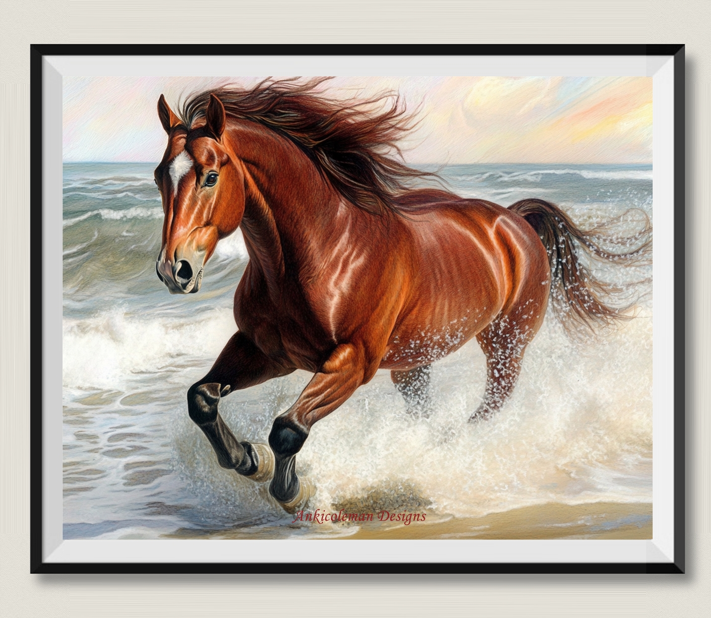 Horse running at Beach 1- Need - Embroidery Running Stitch reseña y precio
