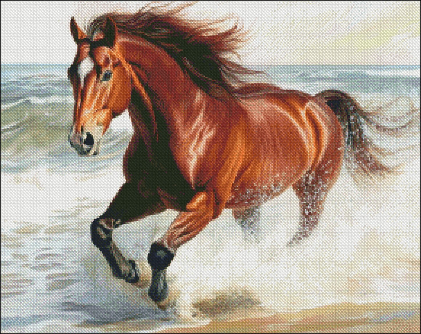 Horse running at Beach 1- Need - Embroidery Running Stitch reseña y precio