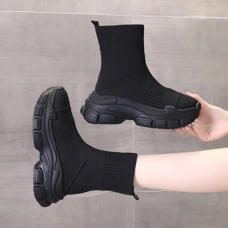Sock boots women's summer new  - Embroidery Canvas reseña y precio