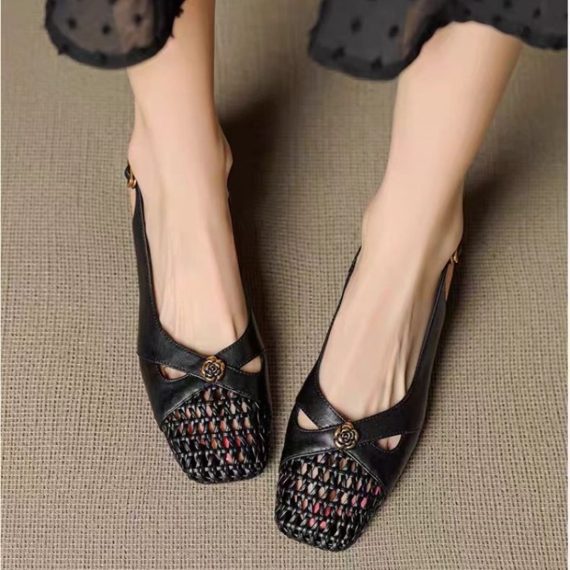 Women's French-style closed-to - Embroidery Flat Shoes reseña y precio