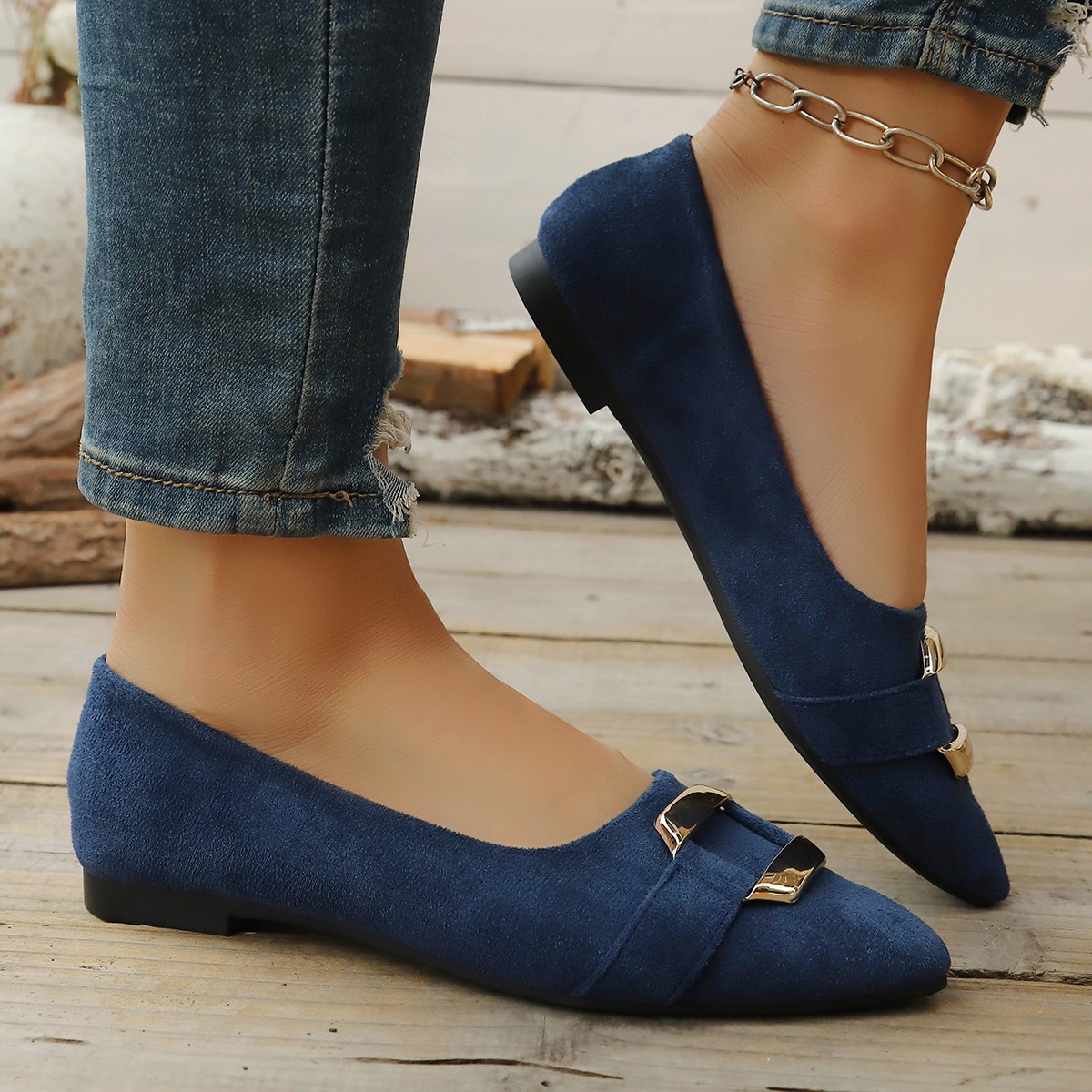 Spring and Autumn Elegant Poin - Embroidery Flat Shoes reseña y precio