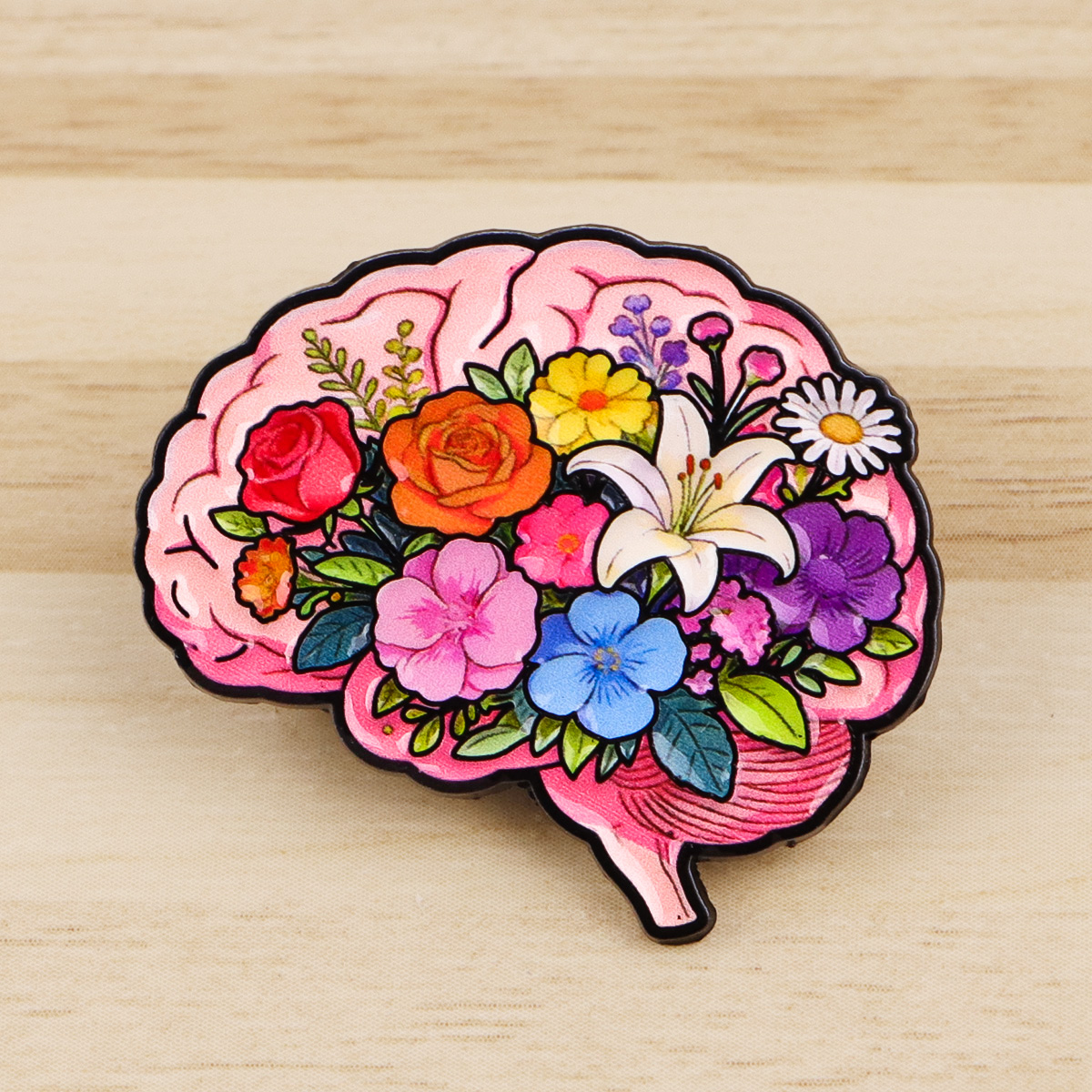 Brain Enamel Pin Medical Badge - Embroidery Illustration reseña y precio