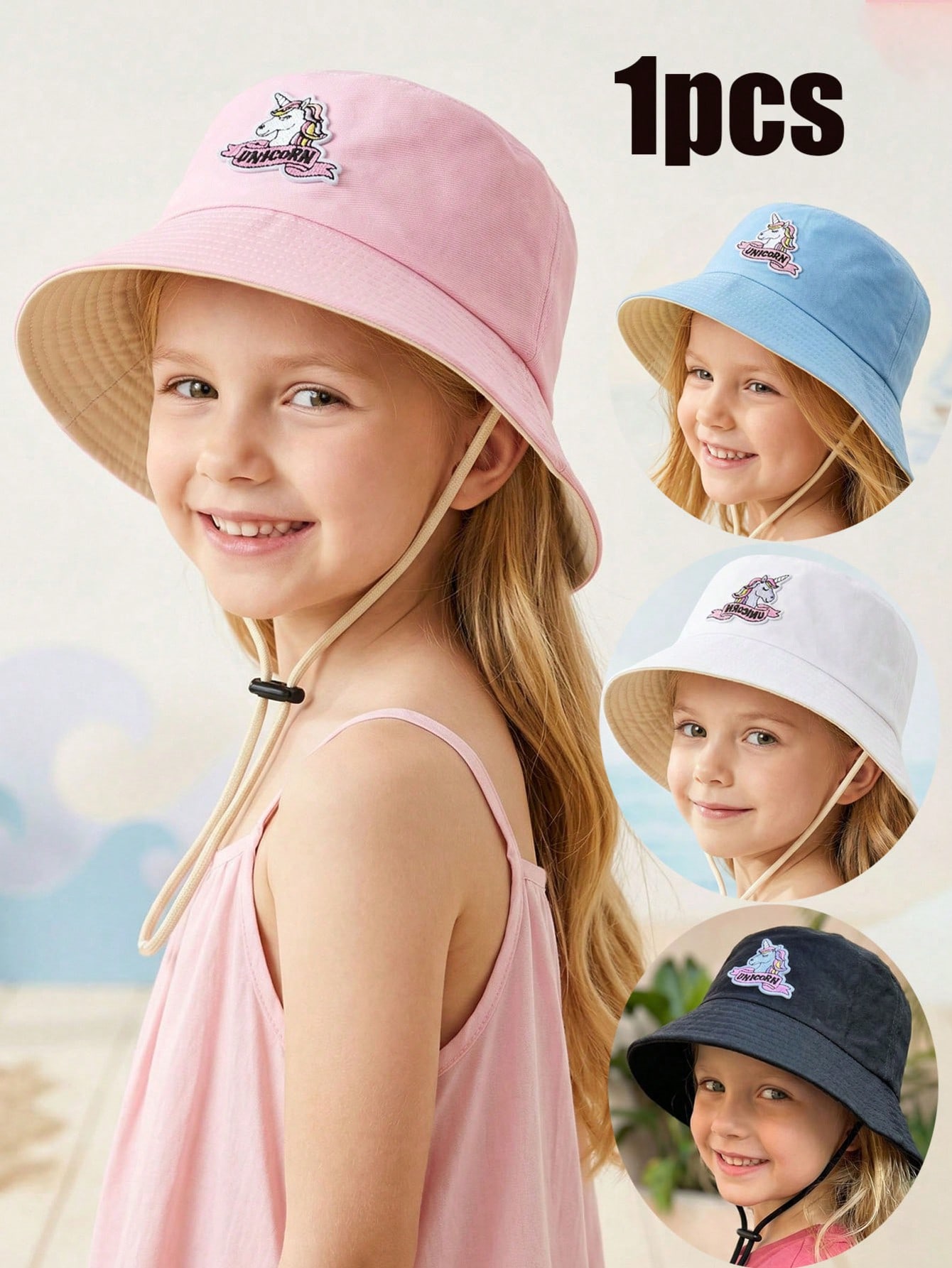 1pcs 2-6Y Girls Cartoon Unicor - Embroidery Cap reseña y precio