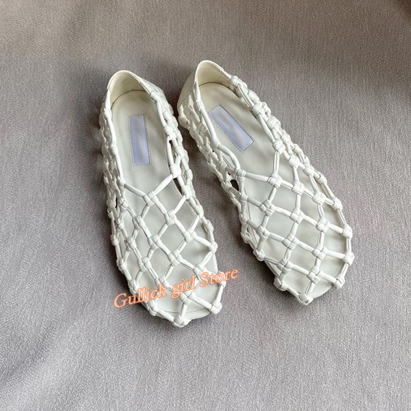 French Woven Mesh Hollow flat  - Embroidery Flat Shoes reseña y precio