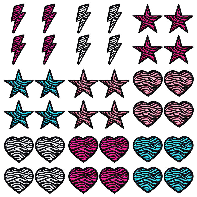 10PCS/Lot Bright Pink Zebra He - Embroidery Design 3D reseña y precio