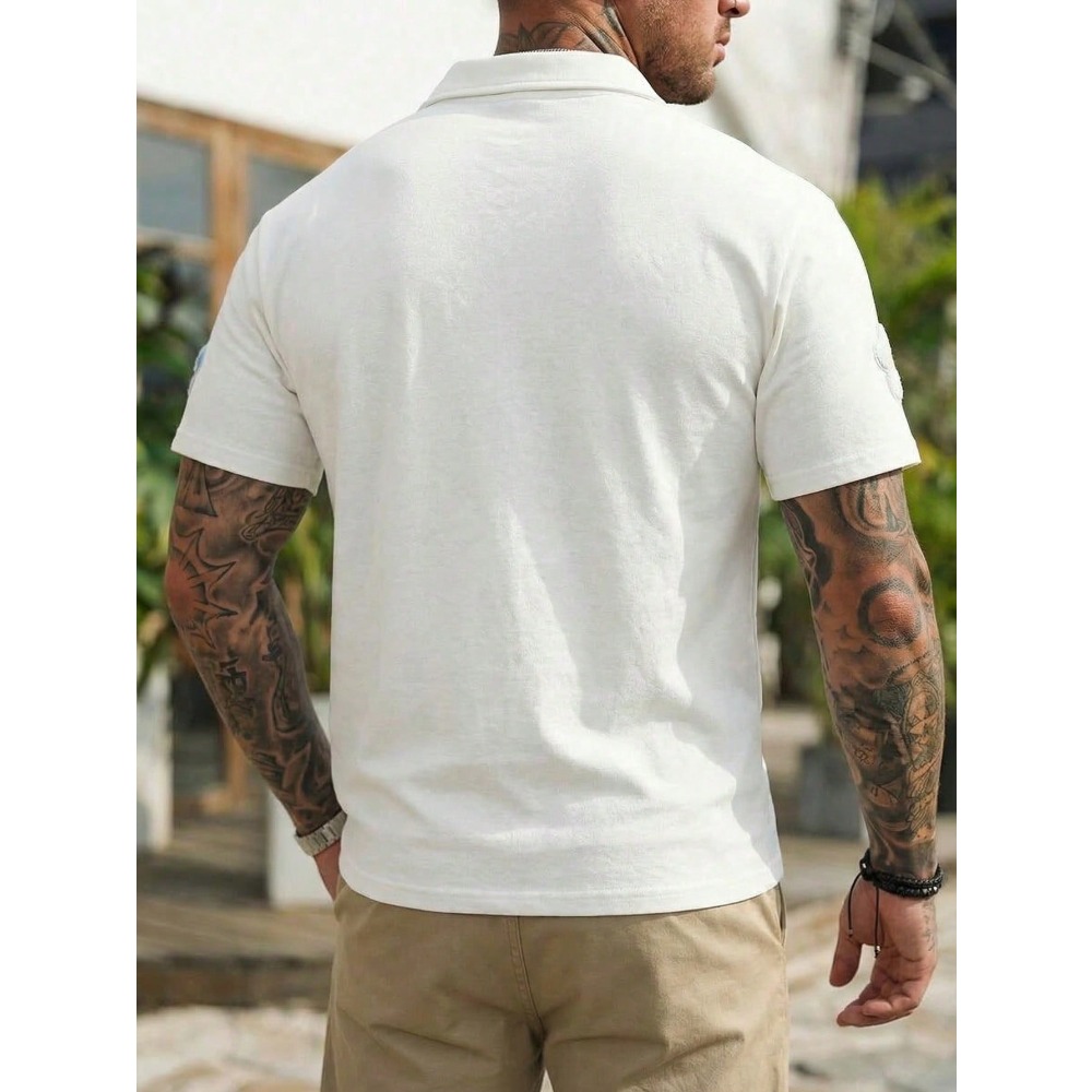 Men's Short Sleeve Polo Shirt  - Embroidery Design 3D reseña y precio