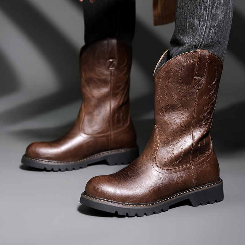 Fashion Mens Cowboy Boots New  - Embroidery Yes reseña y precio