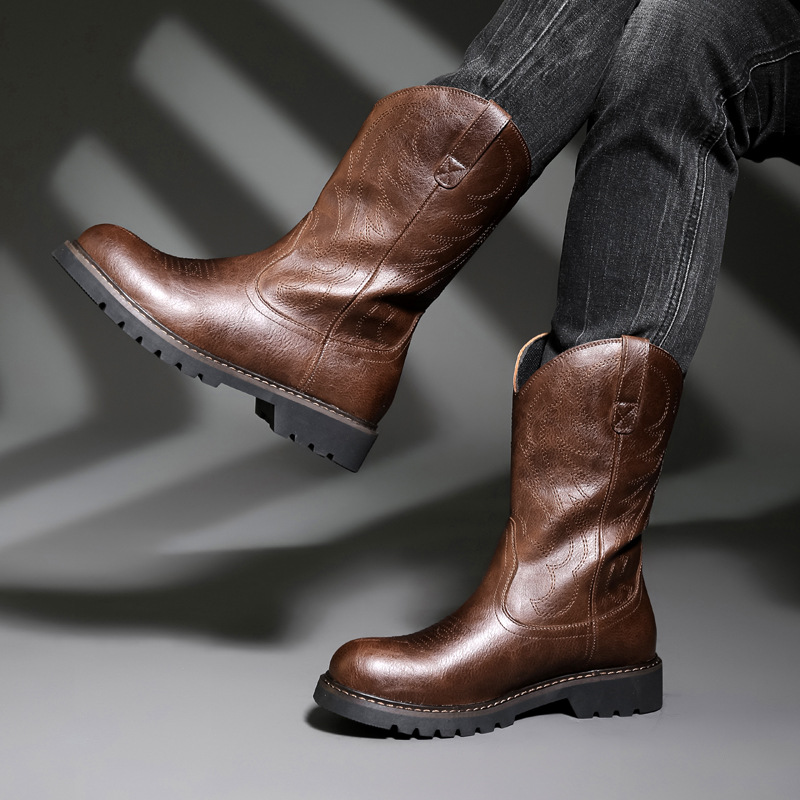 Fashion Mens Cowboy Boots New  - Embroidery Yes reseña y precio