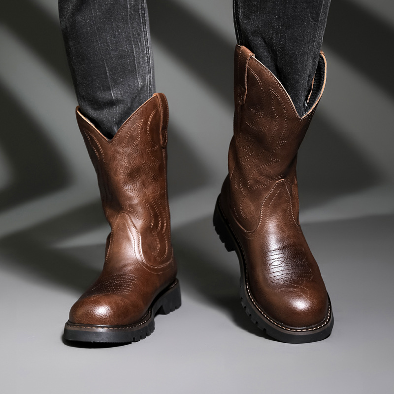 Fashion Mens Cowboy Boots New  - Embroidery Yes reseña y precio