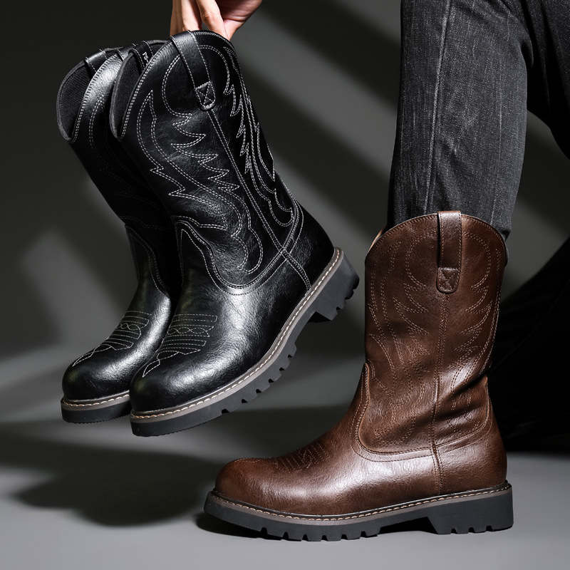 Fashion Mens Cowboy Boots New  - Embroidery Yes reseña y precio