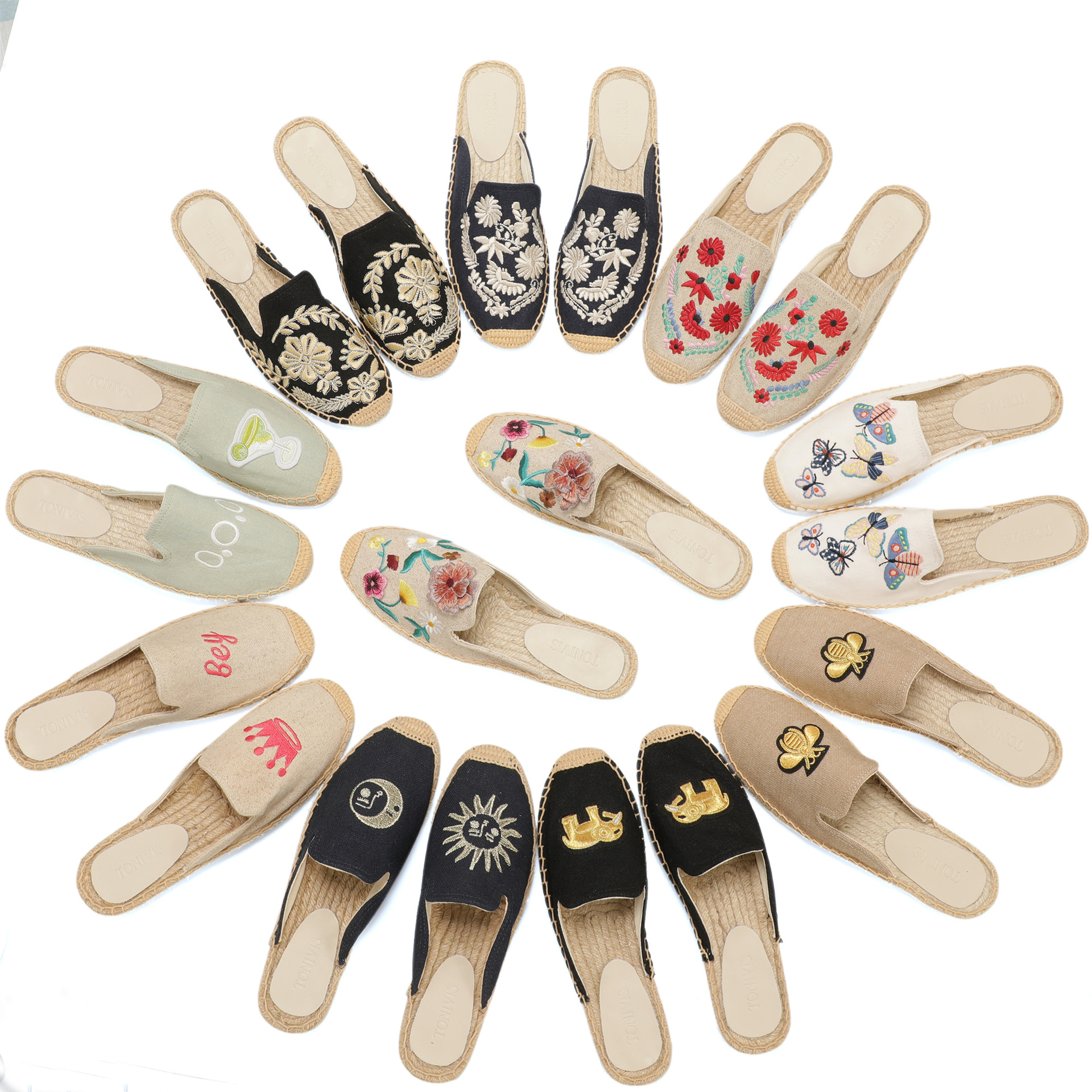 Women Floral Embroidered Espad - Embroidery Canvas reseña y precio