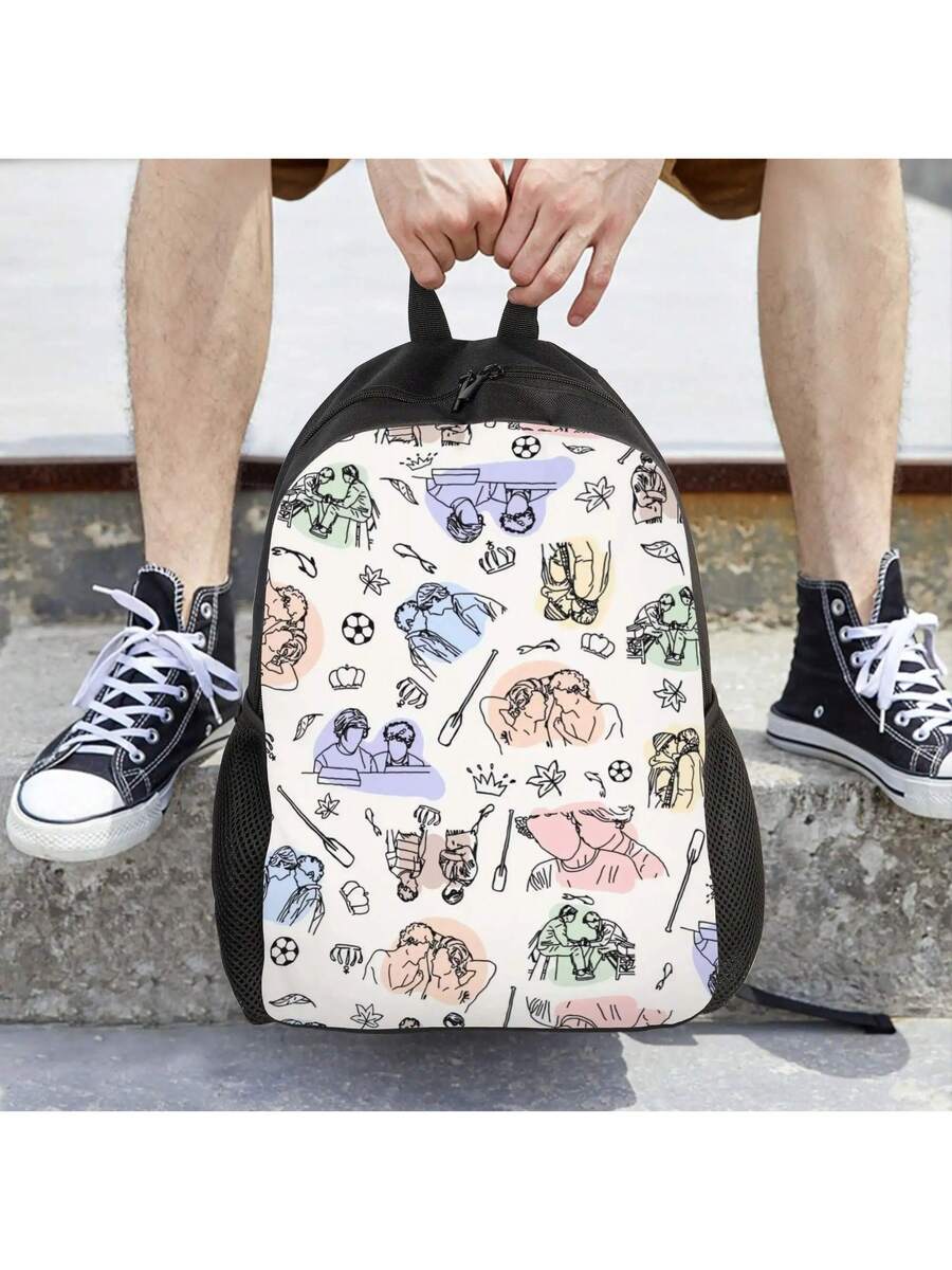 Casual Illustrated Backpack Wi - Embroidery Illustration reseña y precio