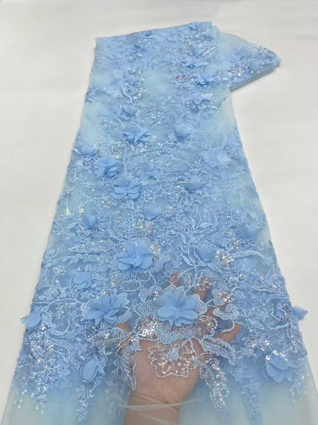 New Design African Tulle Lace  - Embroidery Design 3D reseña y precio