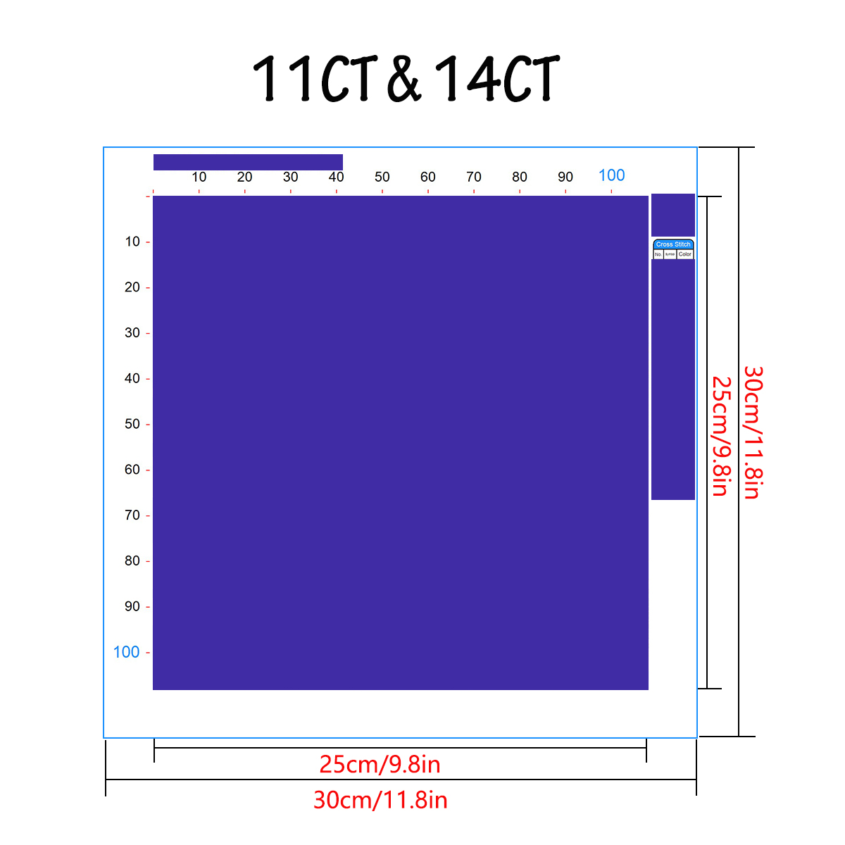 1PC 30X30CM/11.8in ,11CT/14CT  - Embroidery Running Stitch reseña y precio