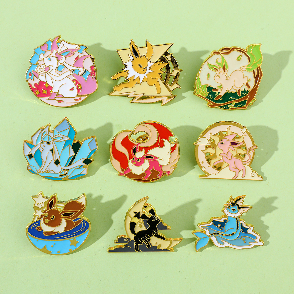 Anime Eeveelution Eevee Enamel - Embroidery Illustration reseña y precio