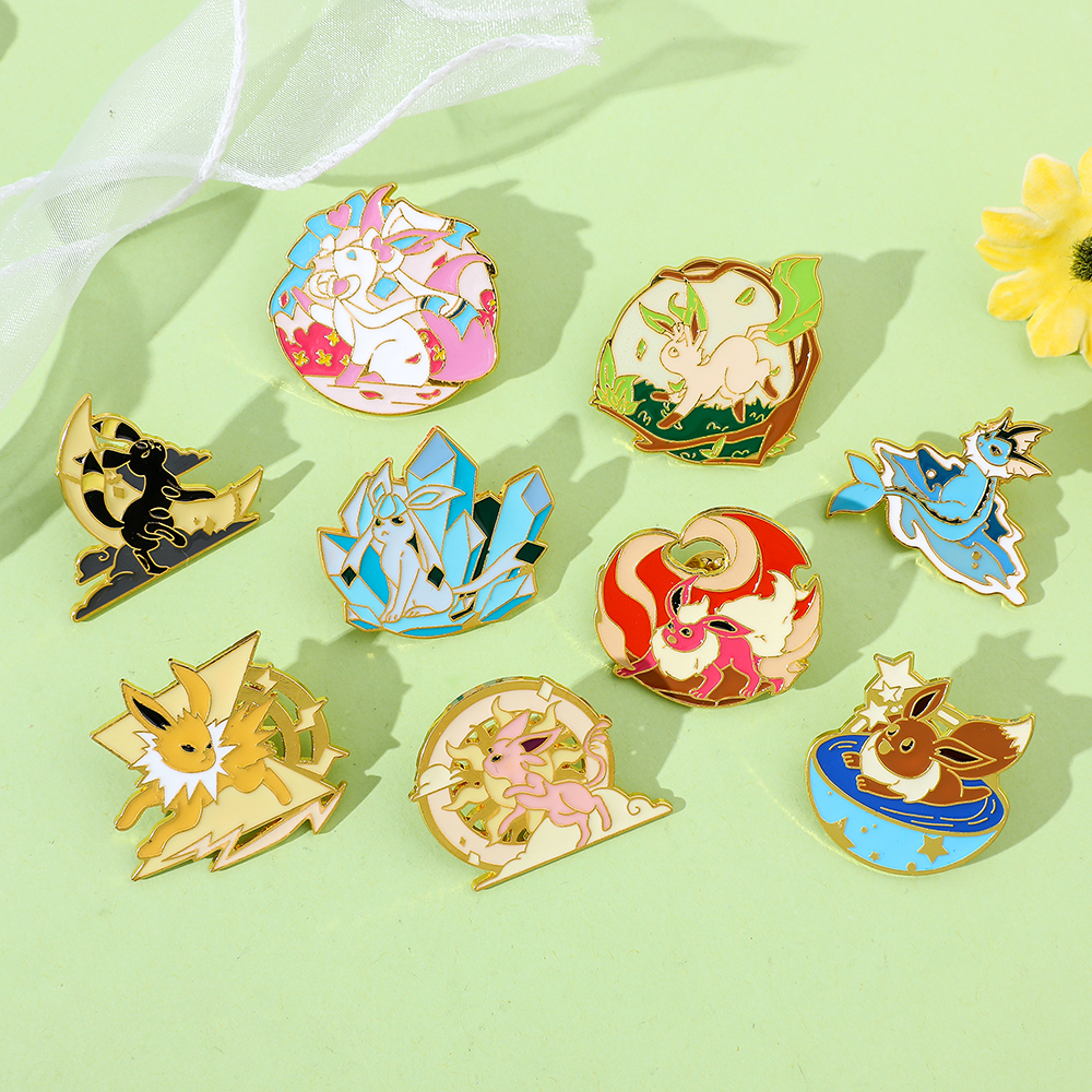 Anime Eeveelution Eevee Enamel - Embroidery Illustration reseña y precio