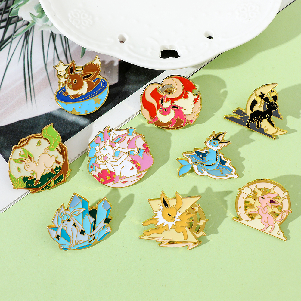 Anime Eeveelution Eevee Enamel - Embroidery Illustration reseña y precio