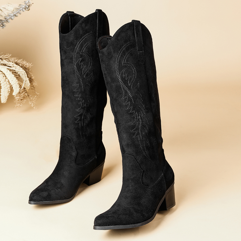 Women's Pointed Toe Suede Embr - Embroidery Yes reseña y precio