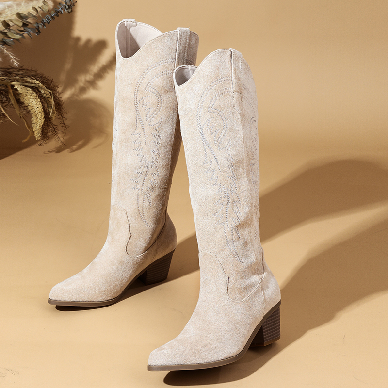 Women's Pointed Toe Suede Embr - Embroidery Yes reseña y precio