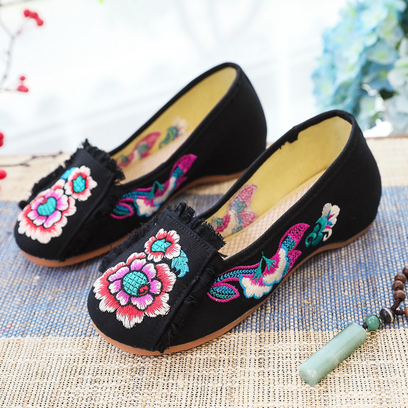 Woman Woven Shoes New Ethnic S - Embroidery Canvas reseña y precio