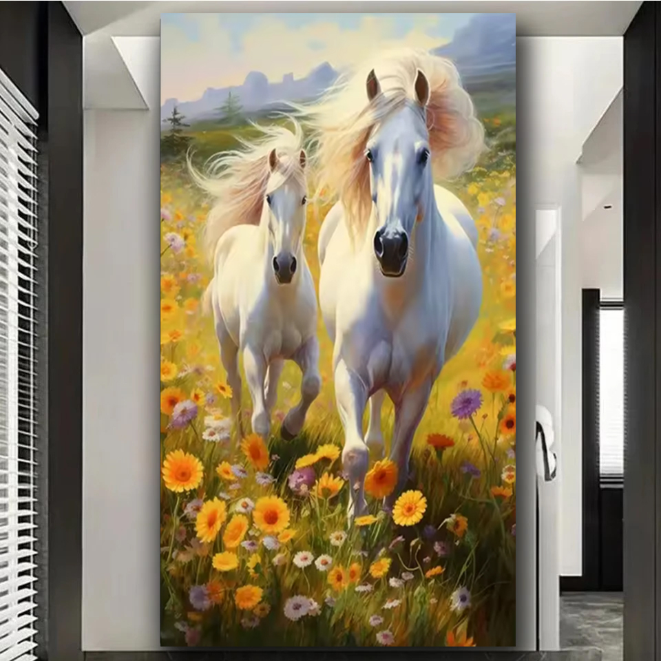 Grassland Running Horses DIY L - Embroidery Running Stitch reseña y precio