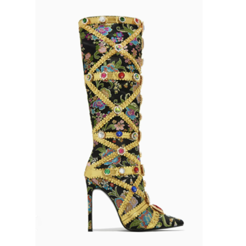 Multicolor Gemstone Gold Trim  - Embroidery Yes reseña y precio