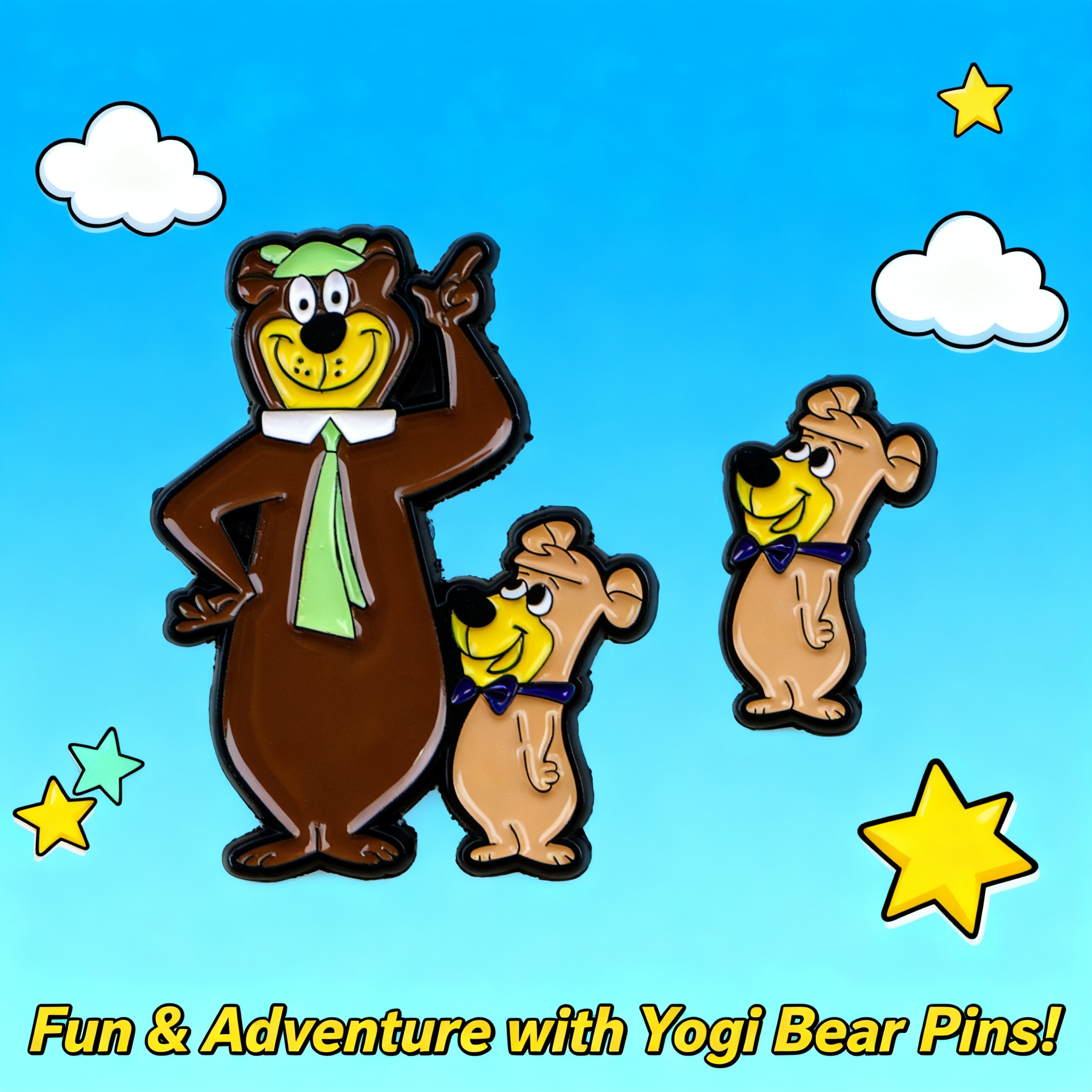 Cute Bear Enamel Pin Cartoon B - Embroidery Illustration reseña y precio