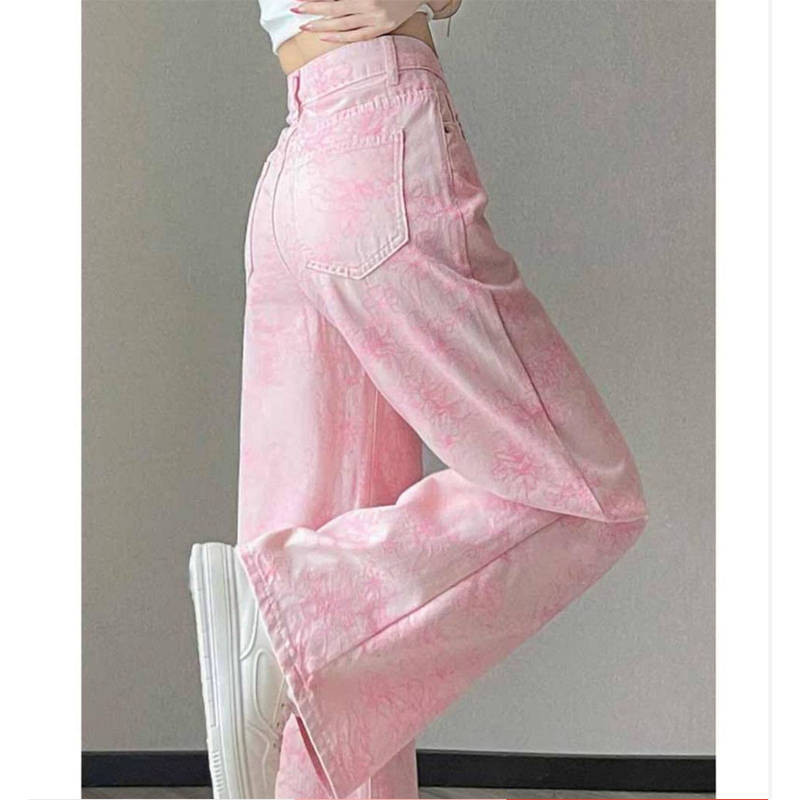 Pink Silk Denim Jeans Women's  - Embroidery Design 3D reseña y precio