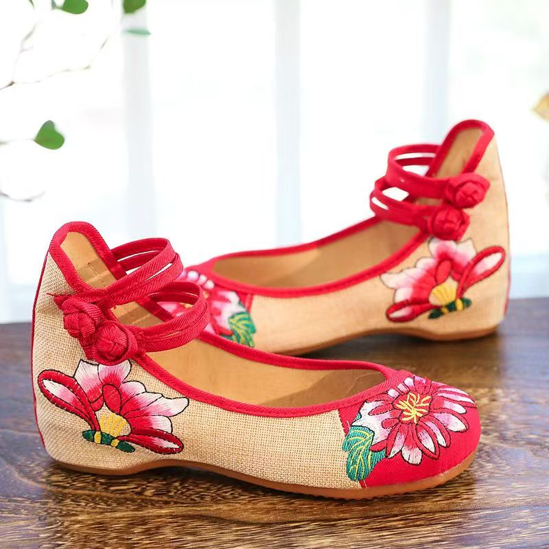 Woman Wedges Embroidered Cloth - Embroidery Canvas reseña y precio