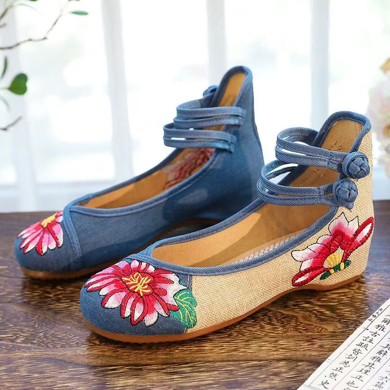 Woman Wedges Embroidered Cloth - Embroidery Canvas reseña y precio